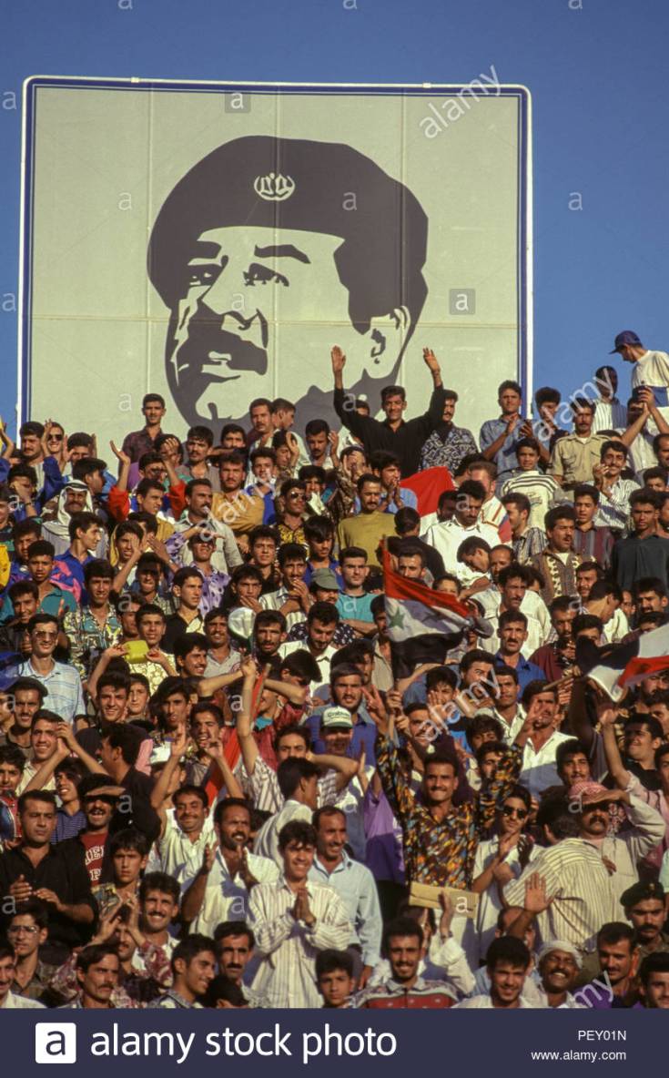 1995 - baghdad-iraq-11-october-1995-in-the-run-up-to-voting-a-football-game-watched-over-by-uday-hussein-between-iraq-qatar-at-baghdad-stadium-doubled-as-a-glorification-of-saddam-where-marches-and-rallies-in-the-streets-of-baghdad-in